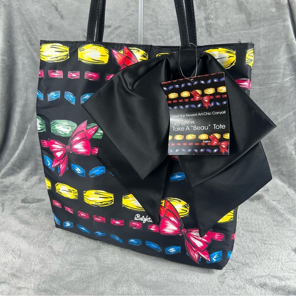 BRIGHTON Take A Beau Bow Tote Bag New With Tags Black Tote Bag/Purse/Handbag - Picture 8 of 9
